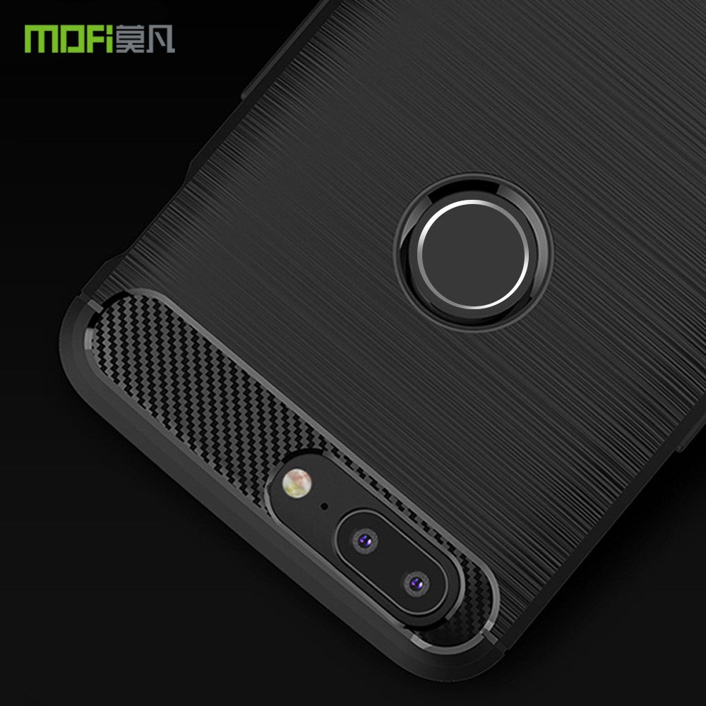 MOFI Kolfiberstruktur Borstad TPU Mobilskal för OnePlus 5T