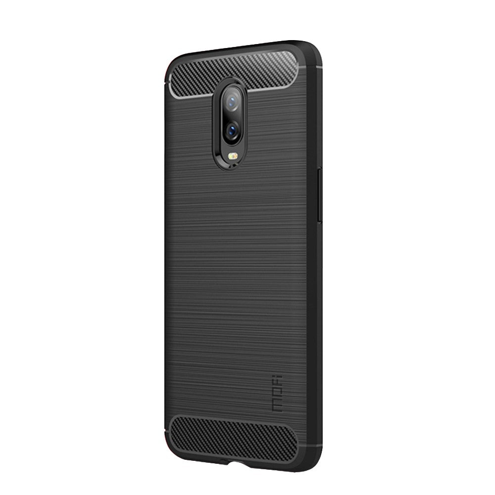 MOFI Kolfiberstruktur Borstad TPU Skyddsskal för OnePlus 6T