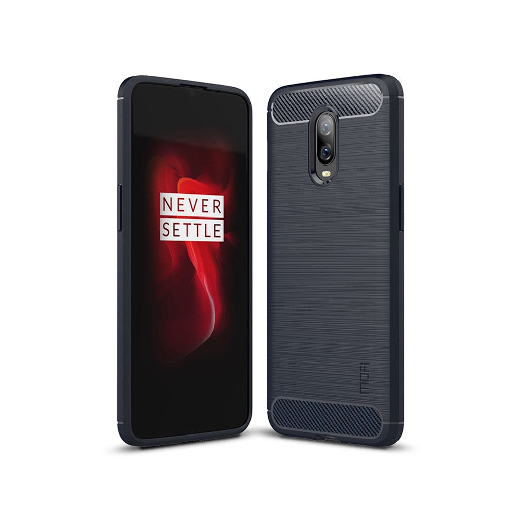 MOFI Kolfiberstruktur Borstad TPU Skyddsskal för OnePlus 6T