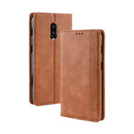 Plånboksfodral i läder i vintagestil till OnePlus 6T