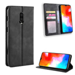 Plånboksfodral i läder i vintagestil till OnePlus 6T