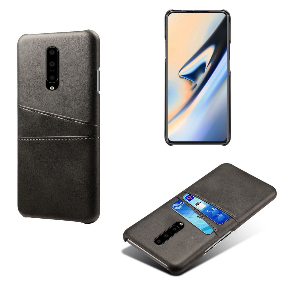 Dobbeltkortpladser PU-læderbelagt PC-mobiltelefoncover til OnePlus 7 Pro