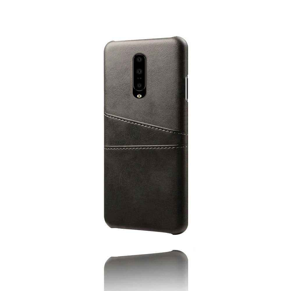 Dobbeltkortpladser PU-læderbelagt PC-mobiltelefoncover til OnePlus 7 Pro