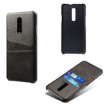 Dobbeltkortpladser PU-læderbelagt PC-mobiltelefoncover til OnePlus 7 Pro