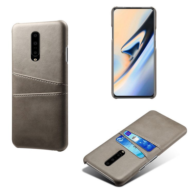 Dubbla kortplatser PU-läderbelagt PC-mobilskal för OnePlus 7 Pro