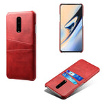 Dobbeltkortpladser PU-læderbelagt PC-mobiltelefoncover til OnePlus 7 Pro