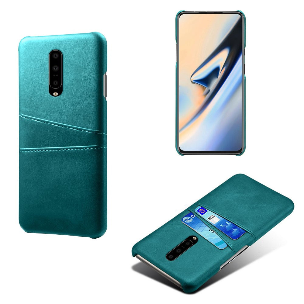 Dobbeltkortpladser PU-læderbelagt PC-mobiltelefoncover til OnePlus 7 Pro