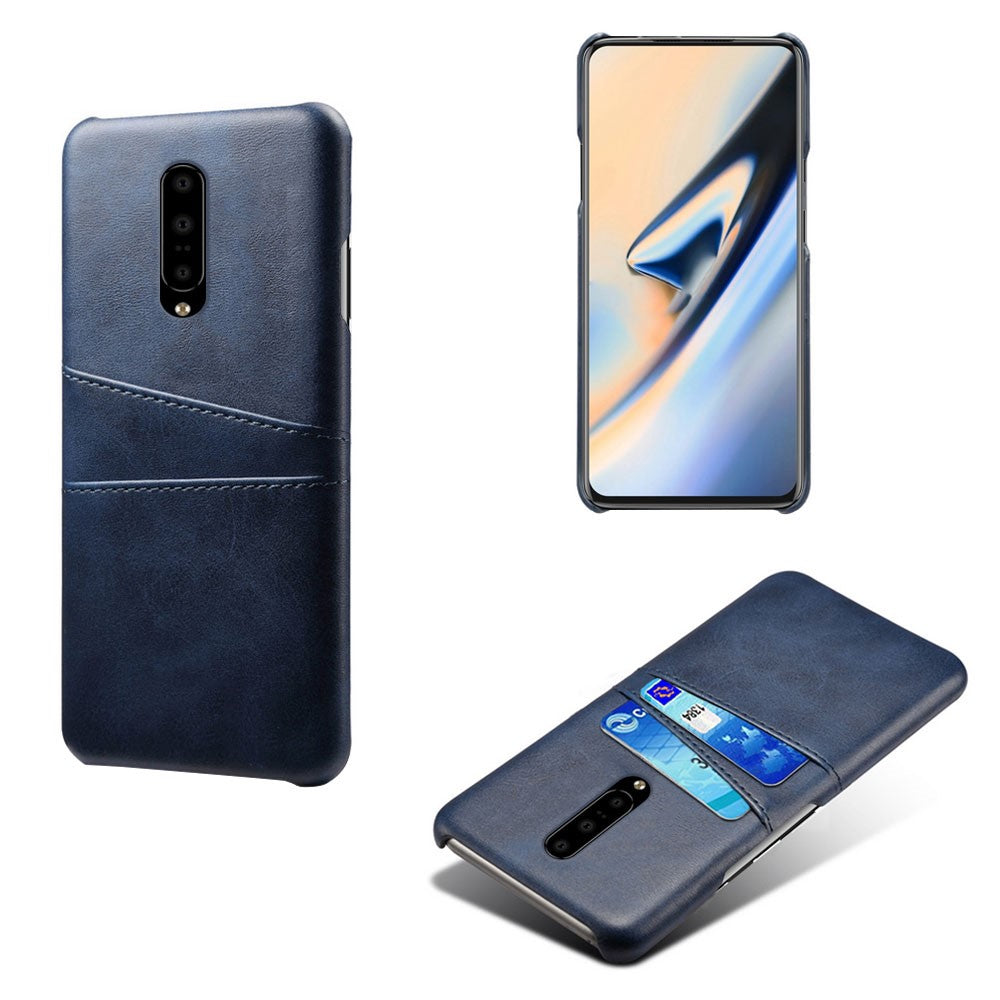 Dobbeltkortpladser PU-læderbelagt PC-mobiltelefoncover til OnePlus 7 Pro