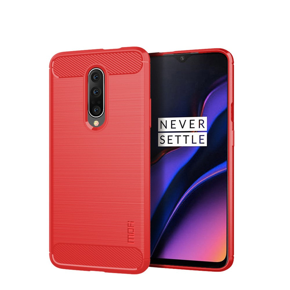 MOFI Kolfiber Borstad TPU Skyddande mobilskal för OnePlus 7 Pro