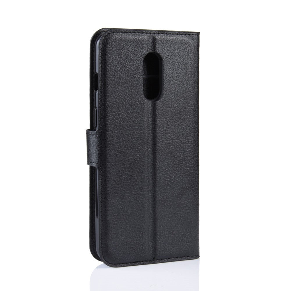 Litchi Texture Wallet Stand Läderskyddande mobilskal till OnePlus 7