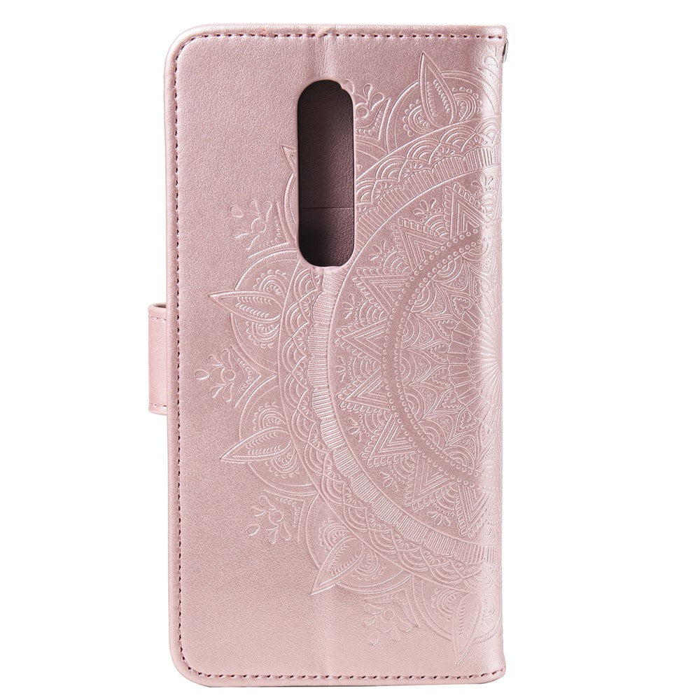 Läderplånboksfodral med tryckmönster och blommotiv till OnePlus 7 Pro