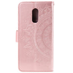 Imprint Flower Pung Etui i Læder til OnePlus 7