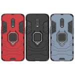 Cool Armor Guard Style Ring Holder Kickstand PC TPU Hybrid Phone Case for OnePlus 7