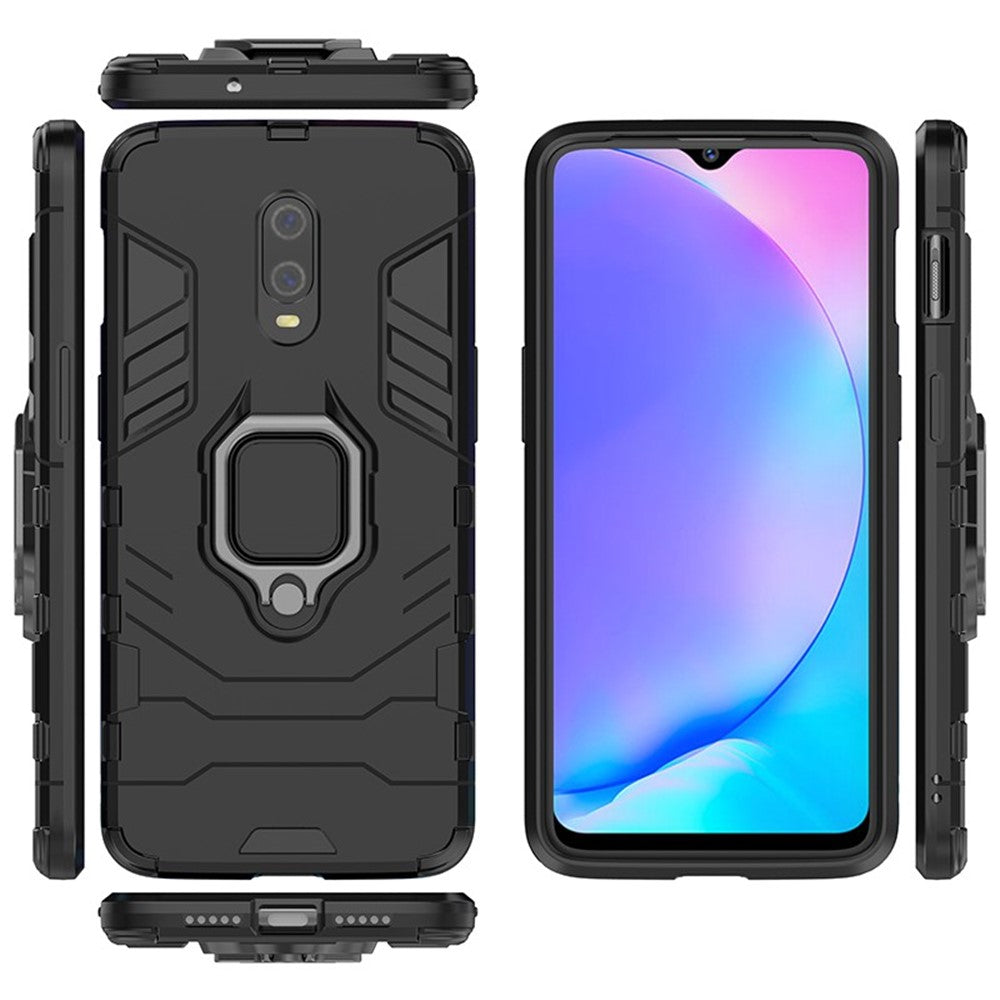 Coolt Armor Guard-stil ringhållare med stöd i PC TPU hybrid-mobilskal till OnePlus 7