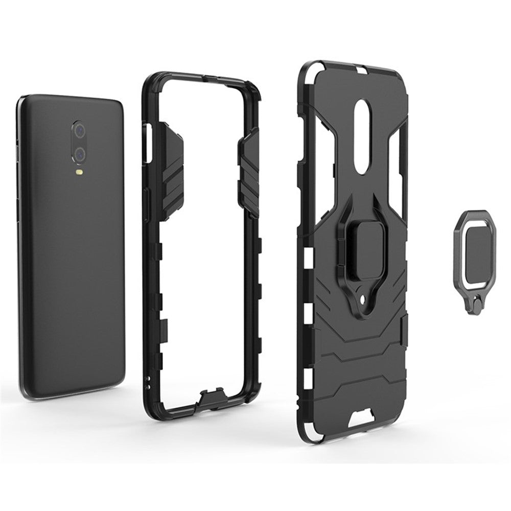 Coolt Armor Guard-stil ringhållare med stöd i PC TPU hybrid-mobilskal till OnePlus 7