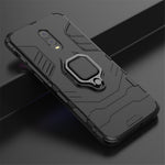 Cool Armor Guard Style Ring Holder Kickstand PC TPU Hybrid Phone Case for OnePlus 7