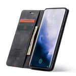 CASEME 013-serien til OnePlus 7 Pro, selvabsorberende pung i PU-læder