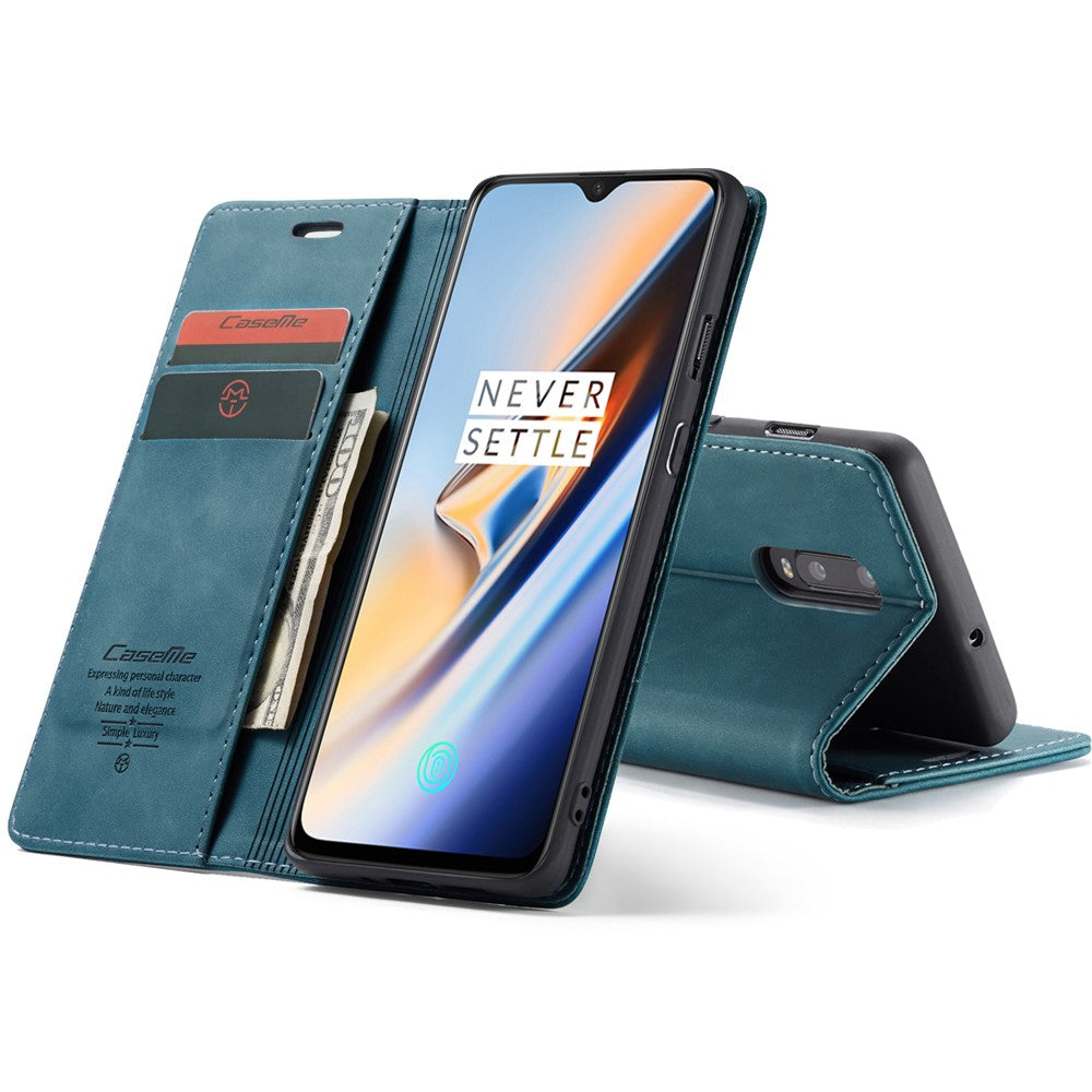 CASEME 013-serien självabsorberande läderfodral med flip-funktion för OnePlus 7