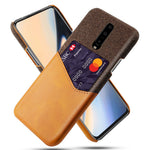 Kortplats PC + PU-läder + tyg Hybridskyddande baksida för OnePlus 7 Pro