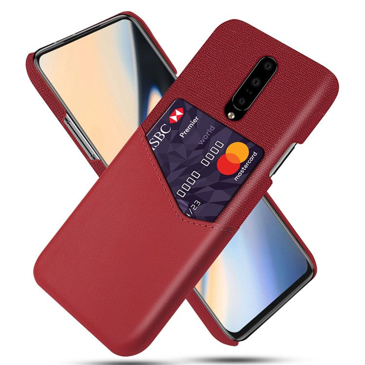 Kortplats PC + PU-läder + tyg Hybridskyddande baksida för OnePlus 7 Pro