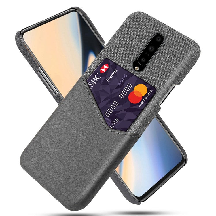 Kortplats PC + PU-läder + tyg Hybridskyddande baksida för OnePlus 7 Pro