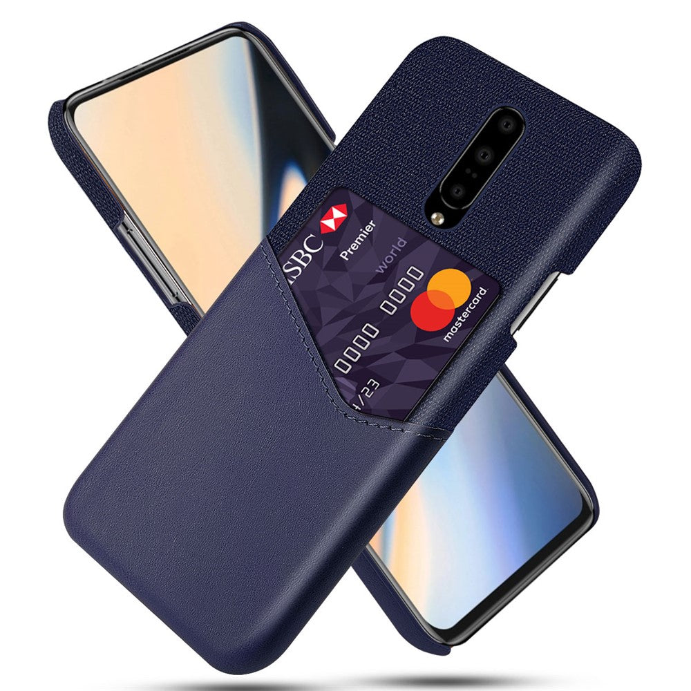 Kortplats PC + PU-läder + tyg Hybridskyddande baksida för OnePlus 7 Pro