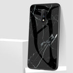 Marmorstruktur Härdat Glas + PC + TPU Hybridskal för OnePlus 7