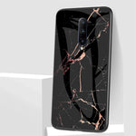 Marmorskinn i härdat glas + PC + TPU-skal för OnePlus 7 Pro