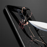 Marmorskinn i härdat glas + PC + TPU-skal för OnePlus 7 Pro