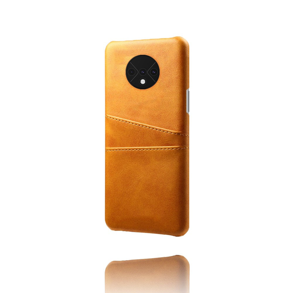 Dubbla kortplatser PU-läderbelagt hårt PC-skal för OnePlus 7T