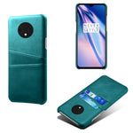 Dubbla kortplatser PU-läderbelagt hårt PC-skal för OnePlus 7T