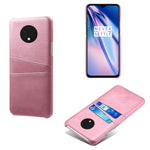 Dubbla kortplatser PU-läderbelagt hårt PC-skal för OnePlus 7T