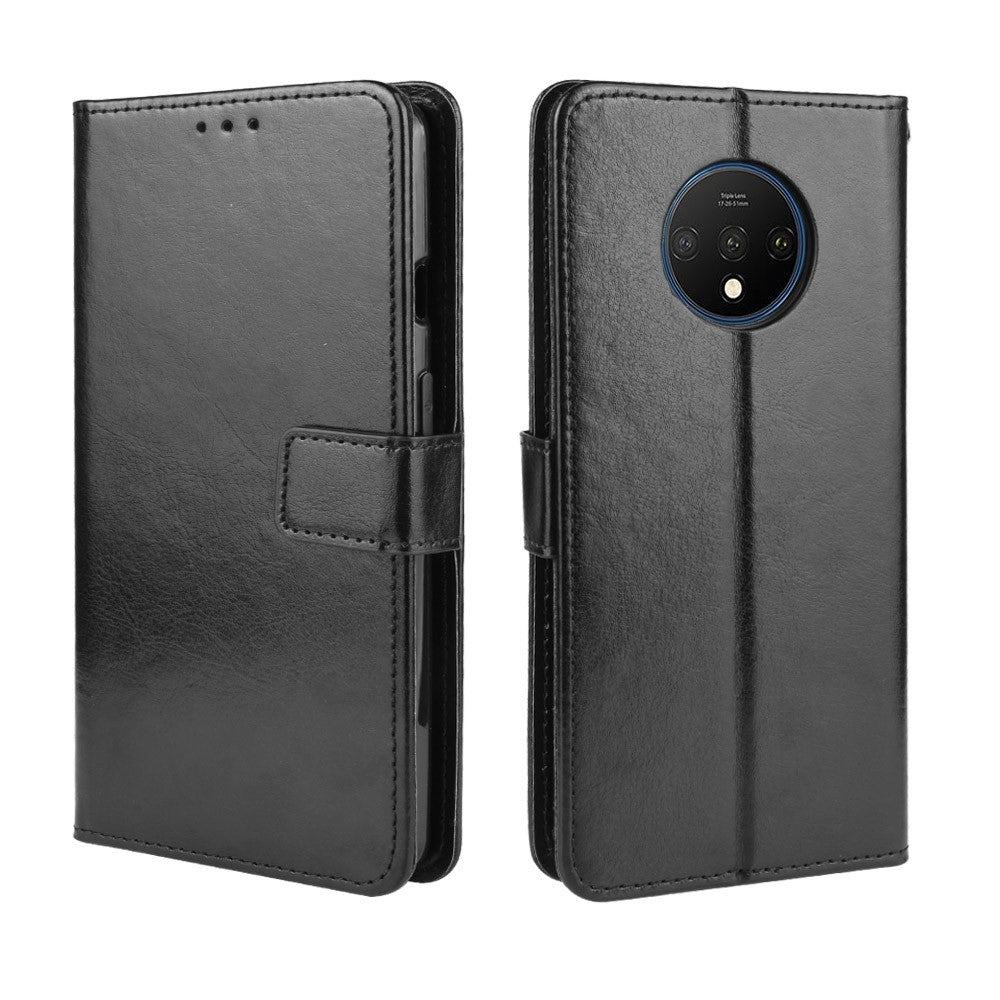 Crazy Horse Skin Läderplånboksfodral till OnePlus 7T
