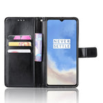 Crazy Horse Skin Läderplånboksfodral till OnePlus 7T