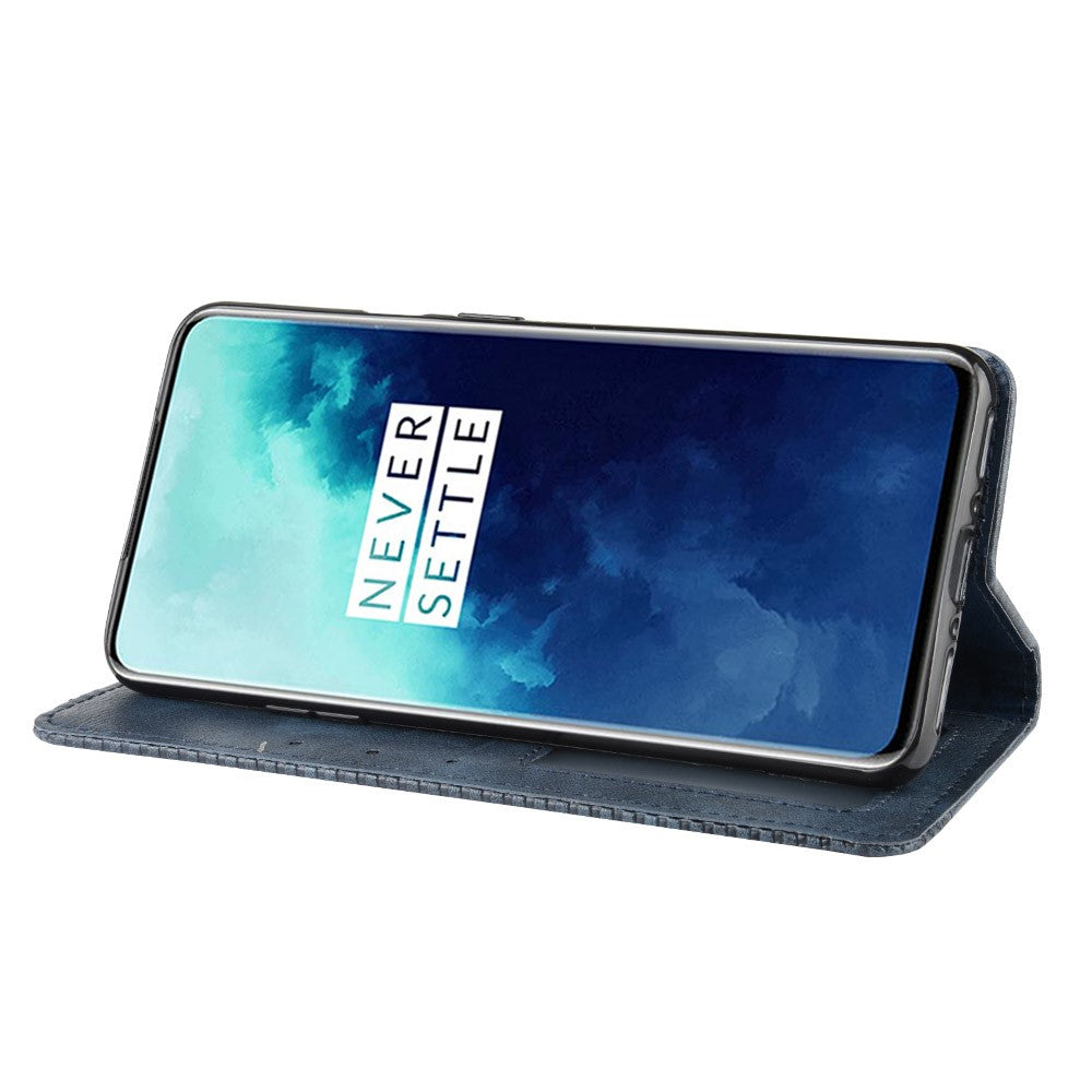 Retro-stil självabsorberande läderfodral för OnePlus 7T Pro