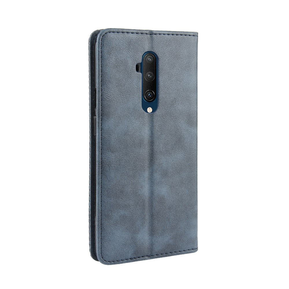 Retro-stil självabsorberande läderfodral för OnePlus 7T Pro