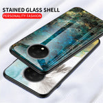 Mobilskal i marmorerat härdat glas i PC + TPU för OnePlus 7T