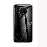 Mobilskal i marmorerat härdat glas i PC + TPU för OnePlus 7T