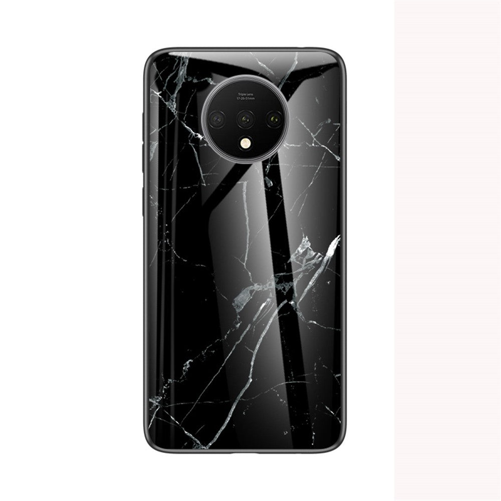 Mobilskal i marmorerat härdat glas i PC + TPU för OnePlus 7T
