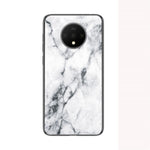 Mobilskal i marmorerat härdat glas i PC + TPU för OnePlus 7T