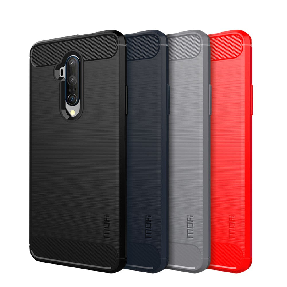 MOFI Kolfiberstruktur Borstad TPU Baksida Skal för OnePlus 7T Pro