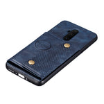 TPU-cover belagt med PU-læder, stativ og kortholder [indbygget magnetisk køretøjsplade] til OnePlus 7T Pro