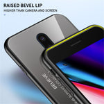 Färgtonat härdat glas + PC + TPU mobilmobilskal för OnePlus 8