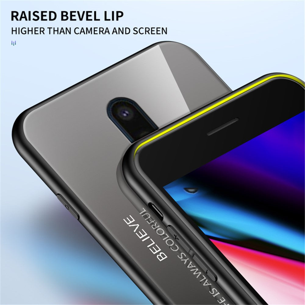Färgtonat härdat glas + PC + TPU mobilmobilskal för OnePlus 8