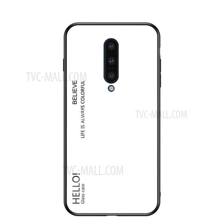 Färgtonat härdat glas + PC + TPU mobilmobilskal för OnePlus 8