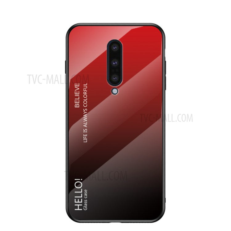 Färgtonat härdat glas + PC + TPU mobilmobilskal för OnePlus 8