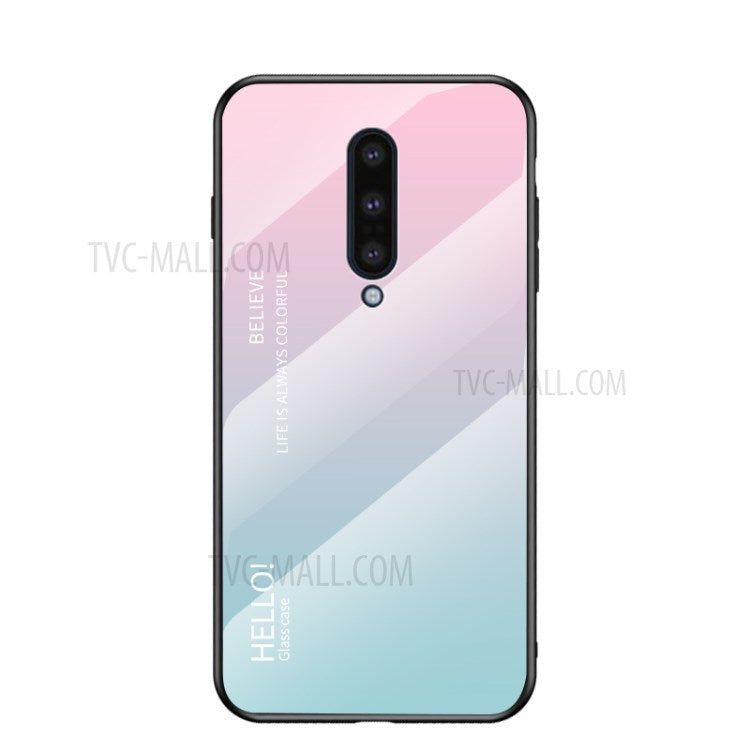 Färgtonat härdat glas + PC + TPU mobilmobilskal för OnePlus 8