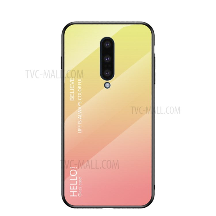 Färgtonat härdat glas + PC + TPU mobilmobilskal för OnePlus 8