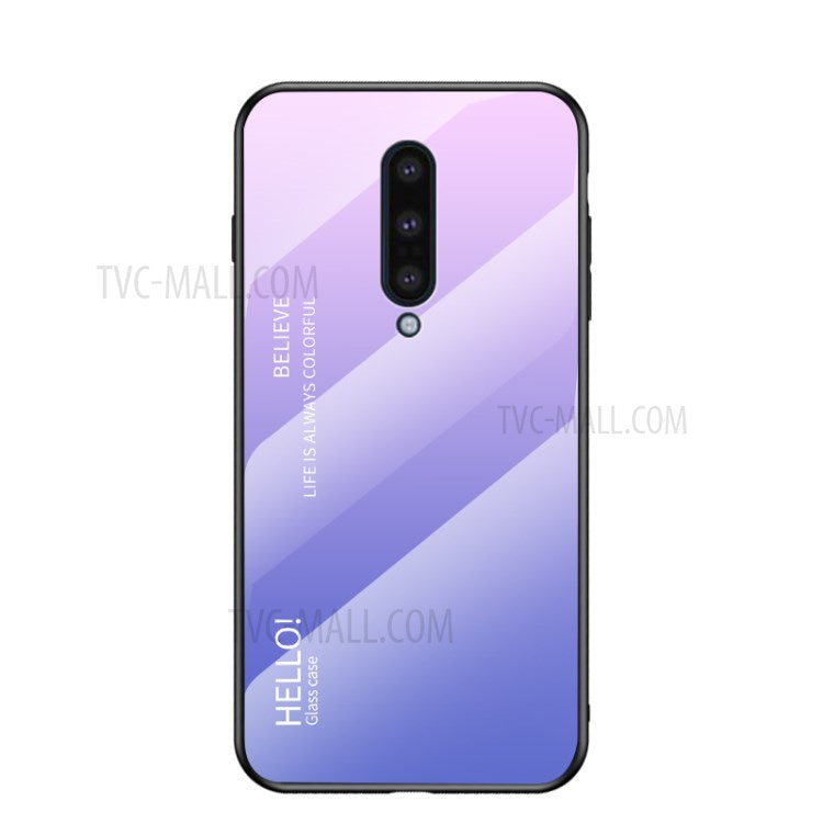 Färgtonat härdat glas + PC + TPU mobilmobilskal för OnePlus 8