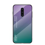 Färgtonat härdat glas + PC + TPU mobilmobilskal för OnePlus 8